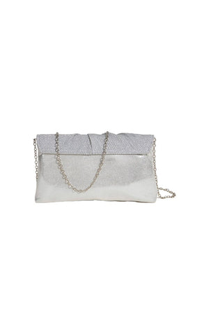 Women’s Ruched Glitter Flap Evening Clutch Bags - KissProm