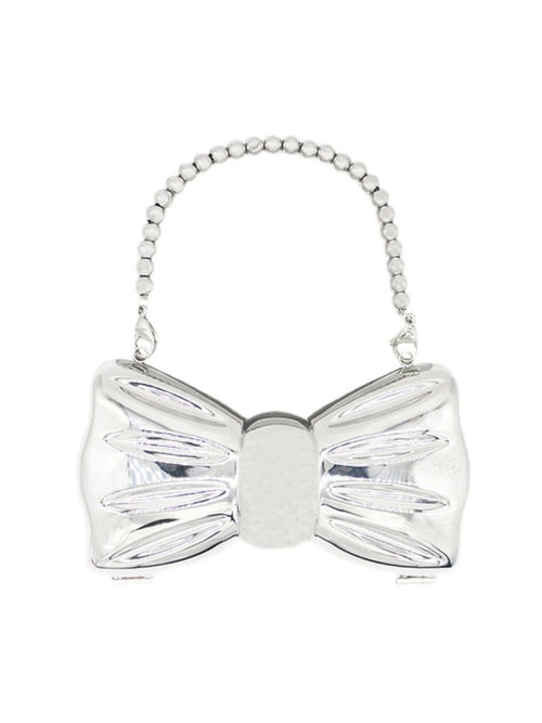 Women’s Silver Bow Clutch Mini Evening Bags - KissProm