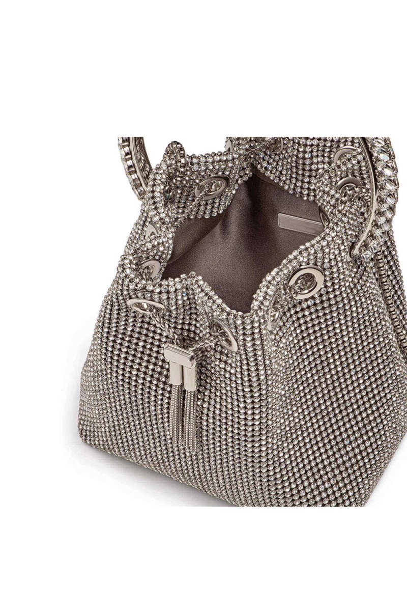 Women’s Small Rhinestone Clutch Bucket Bags - KissProm