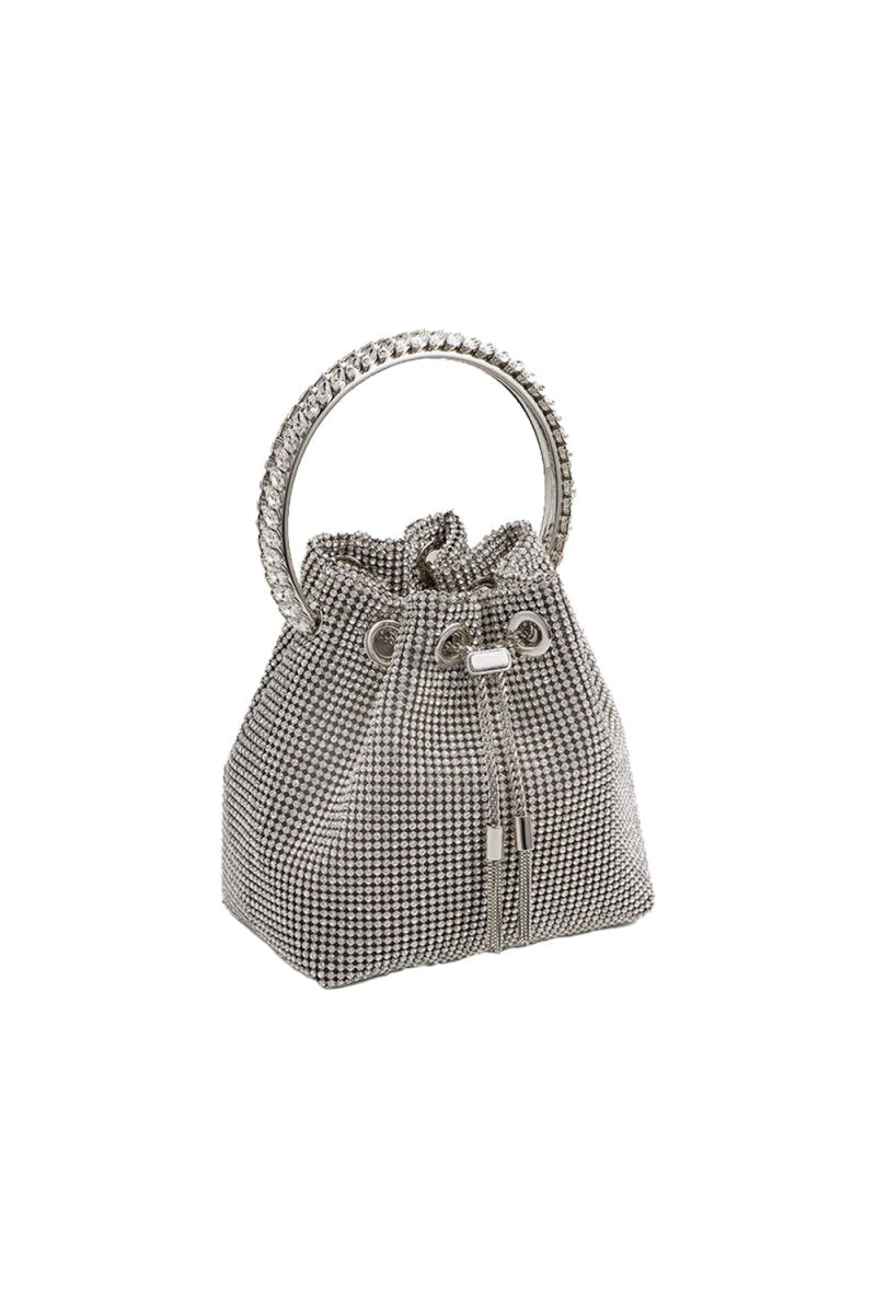 Women’s Small Rhinestone Clutch Bucket Bags - KissProm