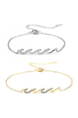 Women's Gold Adjustable Bracelets with Rhinestone - KissProm