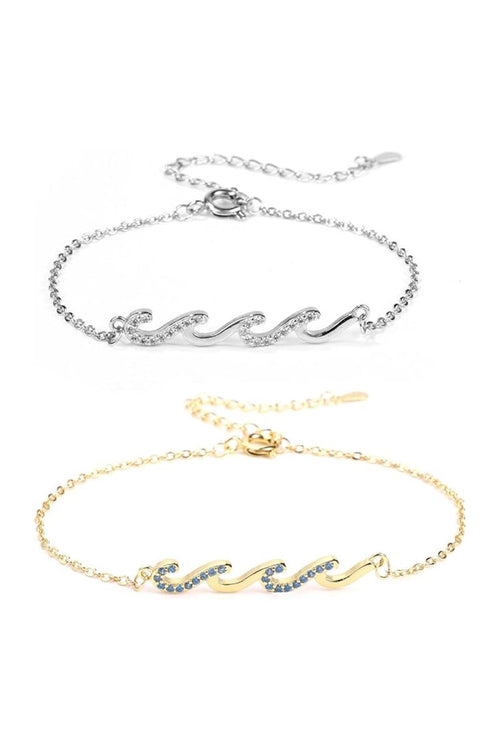 Women's Gold Adjustable Bracelets with Rhinestone - KissProm