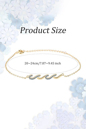 Women's Gold Adjustable Bracelets with Rhinestone - KissProm