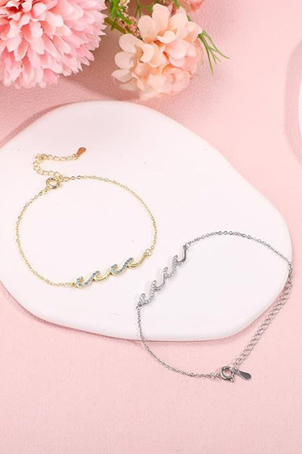 Women's Gold Adjustable Bracelets with Rhinestone - KissProm