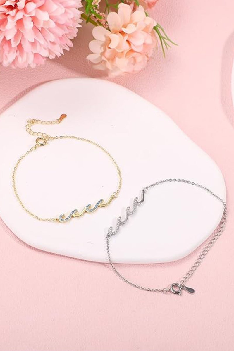 Women's Gold Adjustable Bracelets with Rhinestone - KissProm