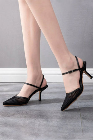 Women's Leatherette With Ankle Strap Closed Toe Stiletto Heel Wedding Shoes - KissProm
