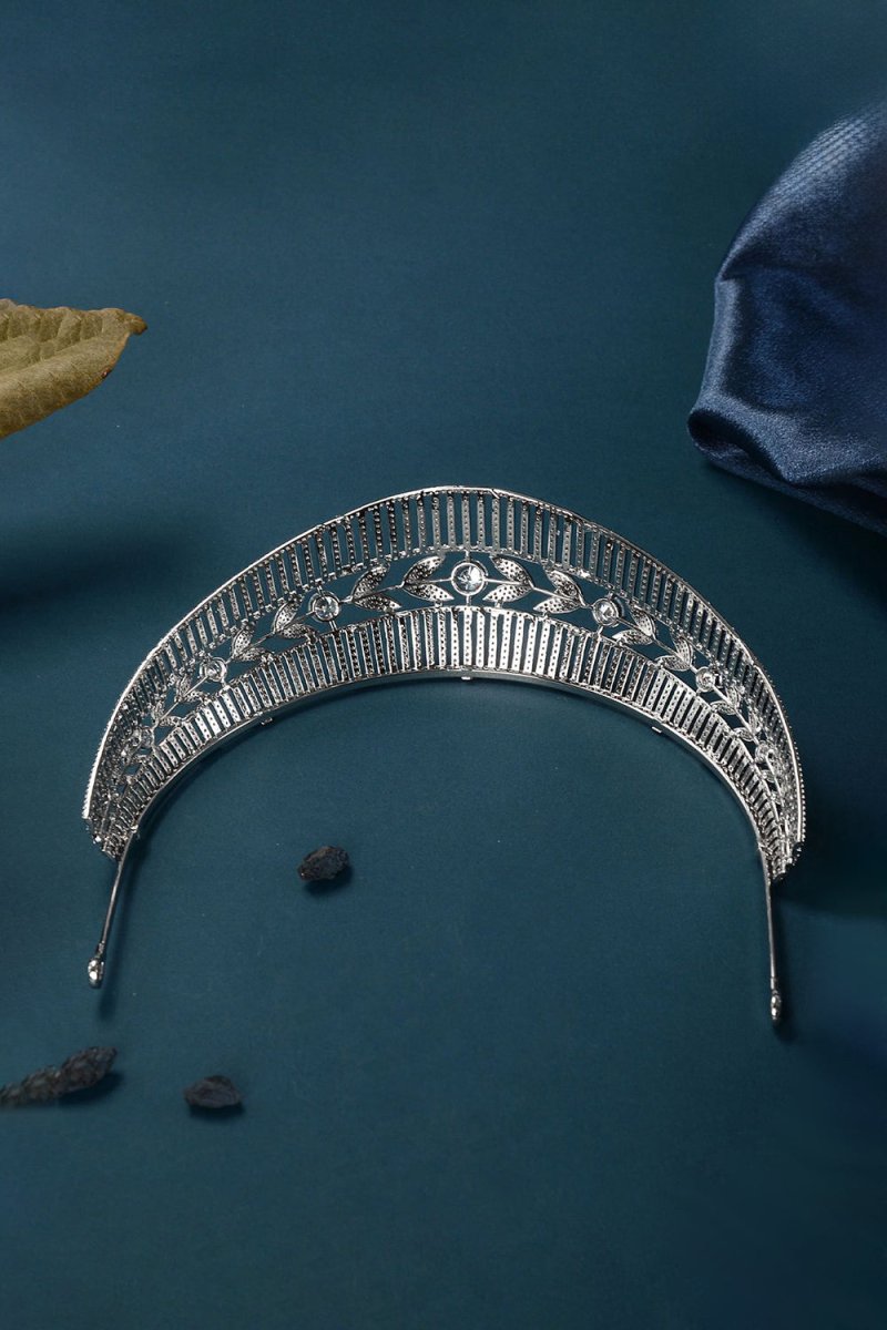 Women's Silver Copper Cubic Zirconia Crowns - KissProm