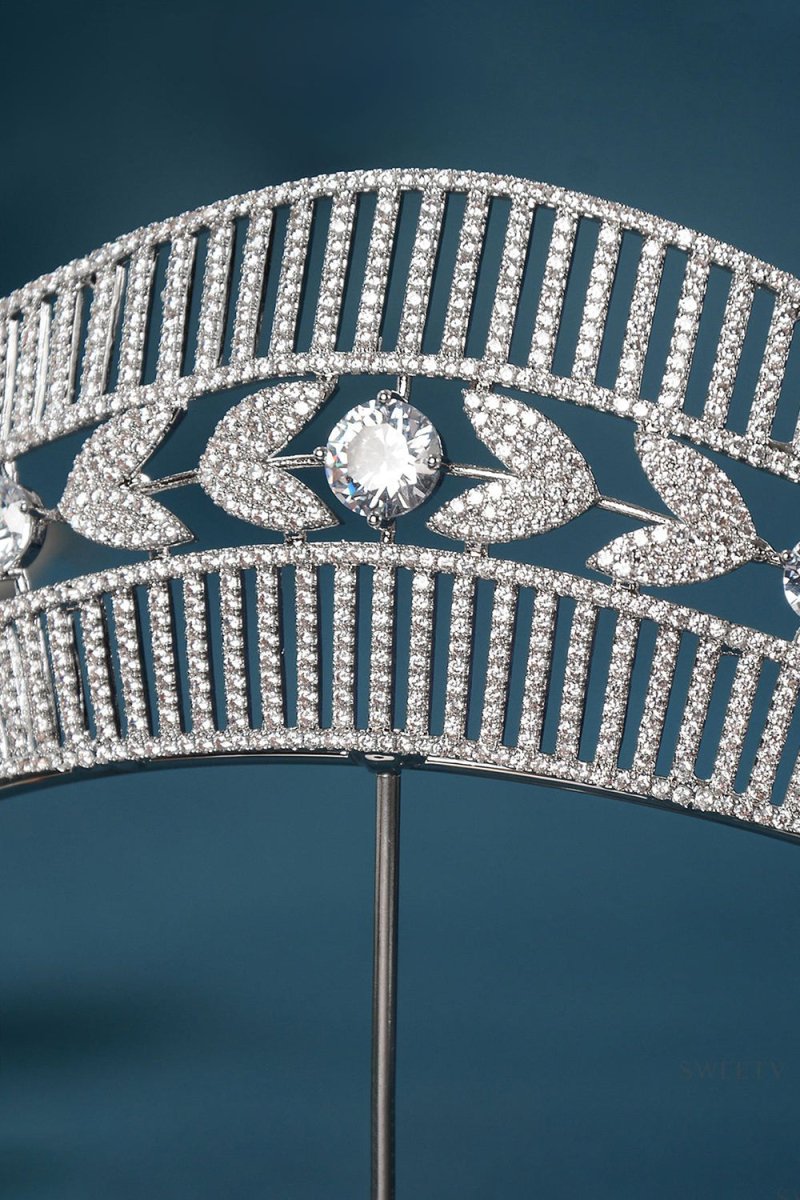 Women's Silver Copper Cubic Zirconia Crowns - KissProm