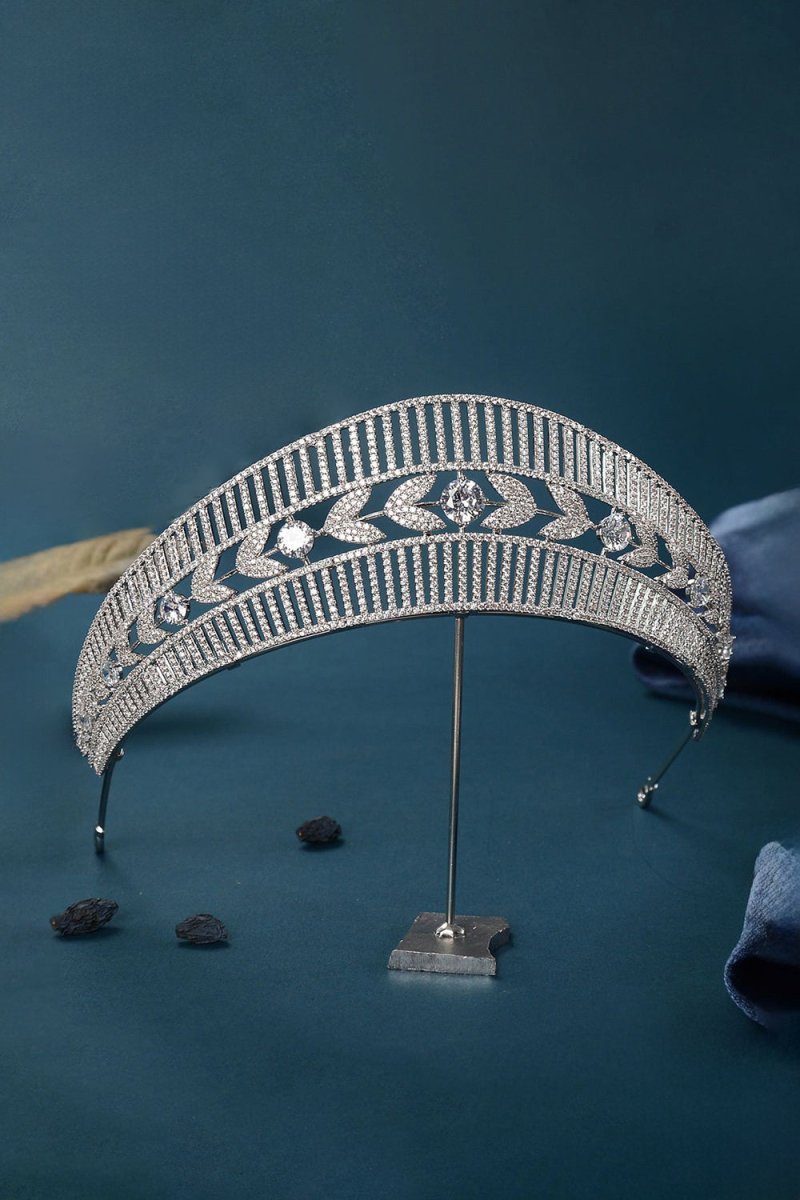 Women's Silver Copper Cubic Zirconia Crowns - KissProm