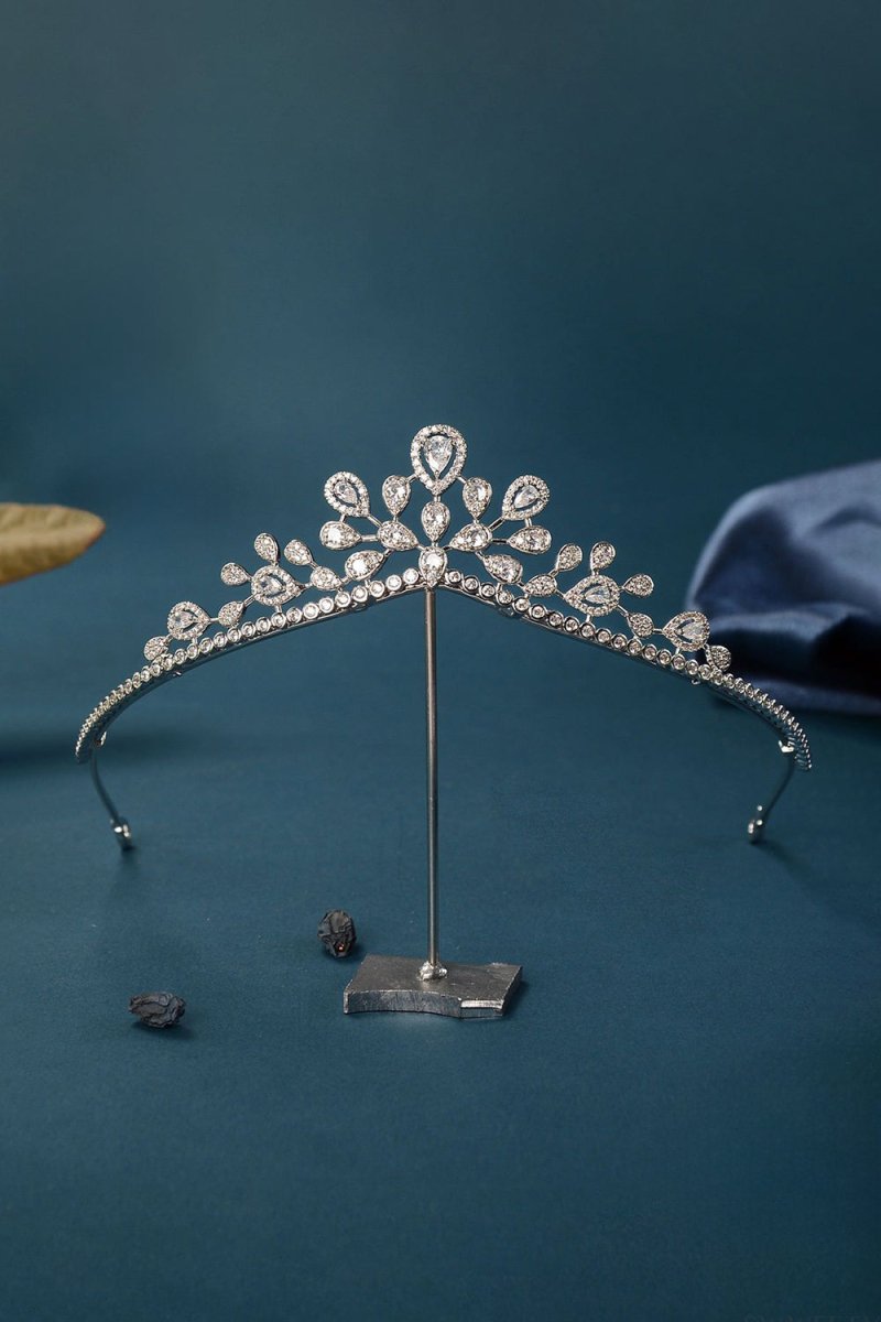 Women's Silver Cubic Zirconia Crowns - KissProm