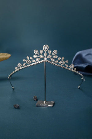 Women's Silver Cubic Zirconia Crowns - KissProm