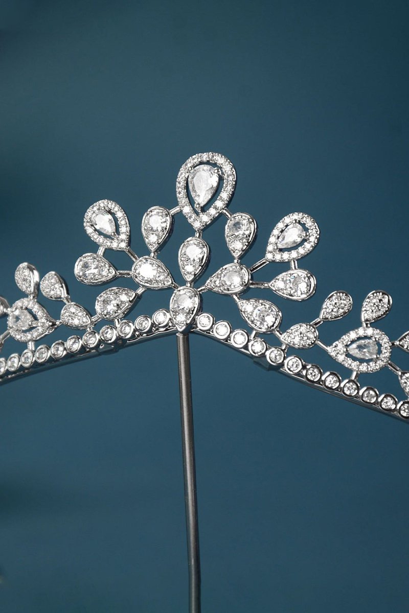 Women's Silver Cubic Zirconia Crowns - KissProm