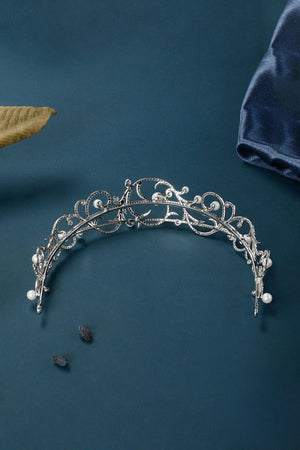 Women's Silver Pearl Swirl Tiaras - KissProm