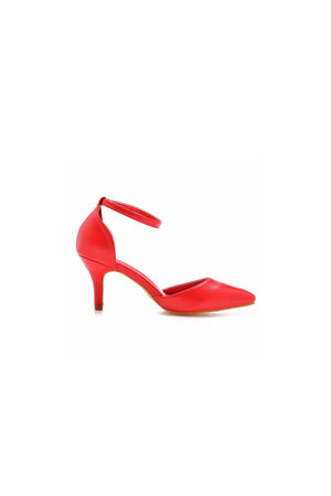 Women's Wedding Shoes Pointed Toe Ankle Strap Stiletto Heels - KissProm