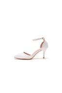 Women's Wedding Shoes Pointed Toe Ankle Strap Stiletto Heels - KissProm