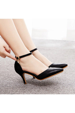 Women's Wedding Shoes Pointed Toe Ankle Strap Stiletto Heels - KissProm