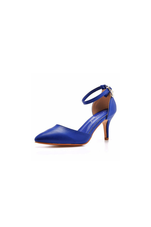 Women's Wedding Shoes Pointed Toe Ankle Strap Stiletto Heels - KissProm