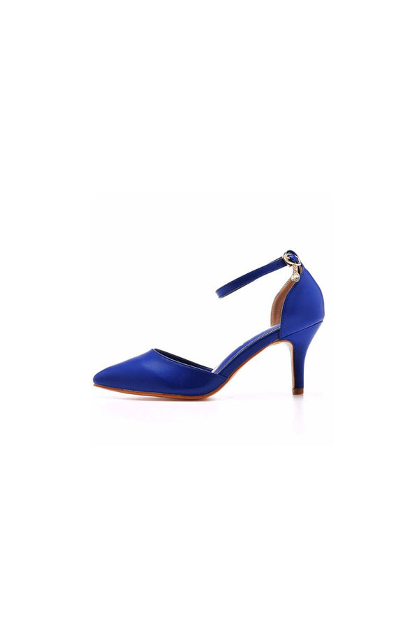 Women's Wedding Shoes Pointed Toe Ankle Strap Stiletto Heels - KissProm