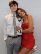 Xenia | Red - Spaghetti Straps Bodycon Short Satin Homecoming Dresses