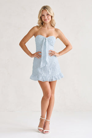 Blue Sweetheart Embroidered Tulle Ruffled A-Line Homecoming Dress (3) | KISSPROM