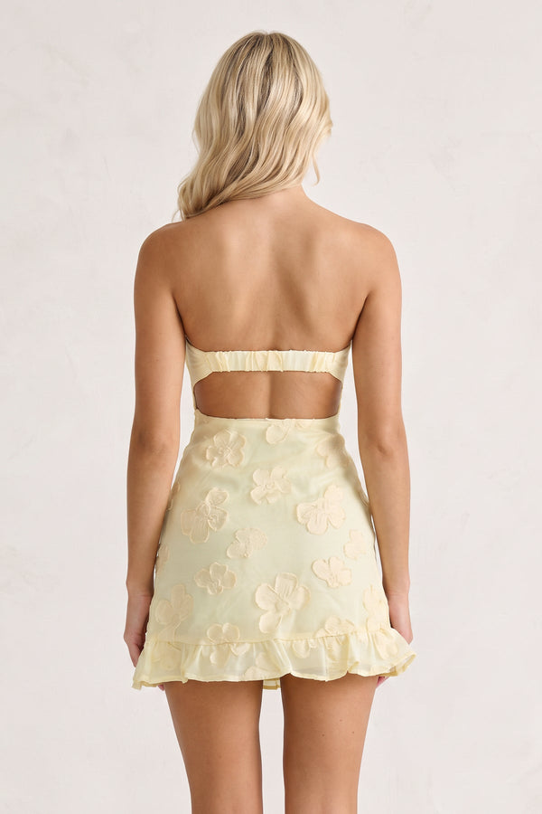Yellow Sweetheart Embroidered Tulle Ruffled A-Line Homecoming Dress (2) | KISSPROM