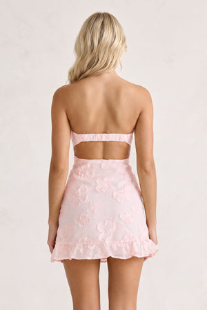 Pink Sweetheart Embroidered Tulle Ruffled A-Line Homecoming Dress (2) | KISSPROM