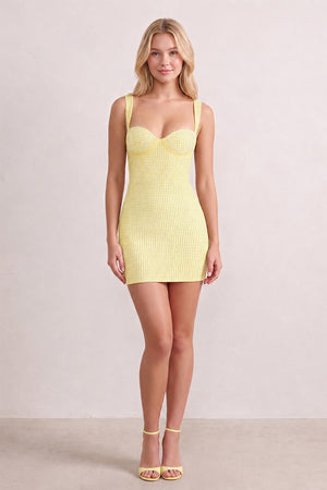 Yellow Sweetheart Satin Sheath Homecoming Dress with Rhinestones (3) | KISSPROM