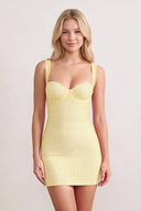 Yellow Sweetheart Satin Sheath Homecoming Dress with Rhinestones | KISSPROM