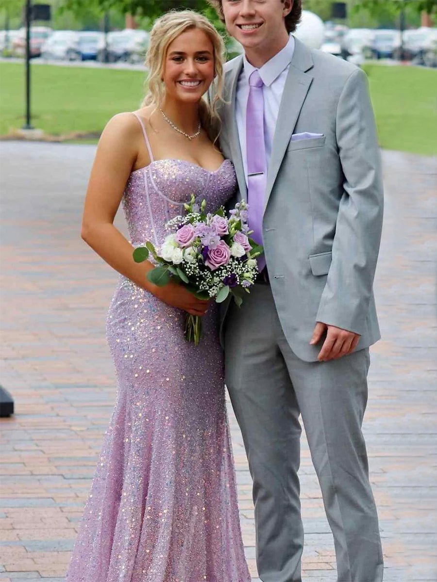 Yoshi | Mermaid Sweetheart Sky Blue Sequins Prom Dresses - KissProm