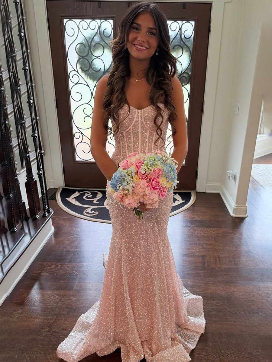 Yoshi | Mermaid Sweetheart Sky Blue Sequins Prom Dresses - KissProm