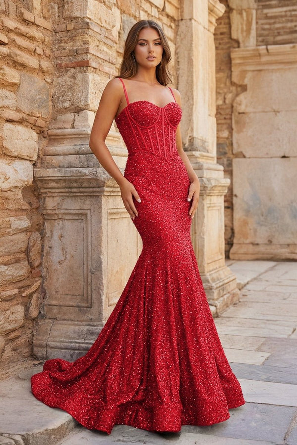 Mermaid Spaghetti Straps Sky Blue Sequins Prom Dresses Mermaid Spaghetti Straps Sky Blue Sequins Prom Dresses