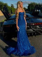 KissProm-Yoshi Mermaid Sweetheart Royal Blue Sequins Prom Dresses