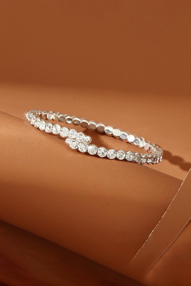 Silver Strencth Round Cuff Tennis Bracelets - KissProm