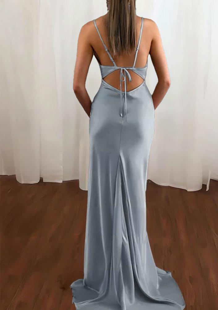 Zoe | Pink Spaghetti Straps Satin Mermaid Prom Dress