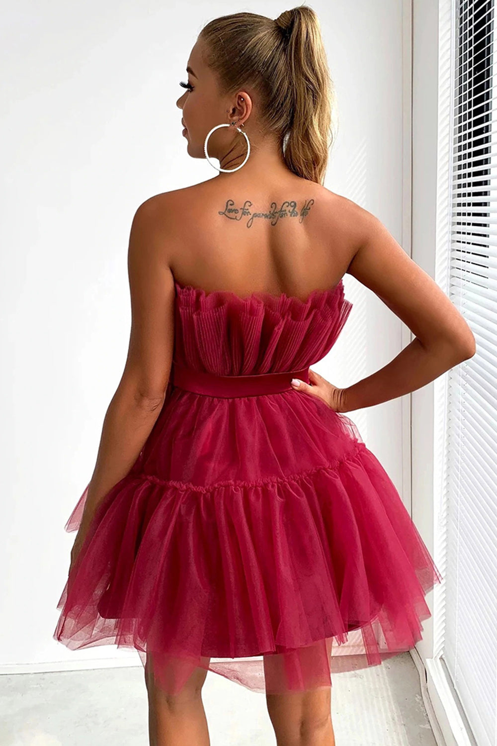 Isabella | Cute A Line Strapless Black Short Homecoming Dress