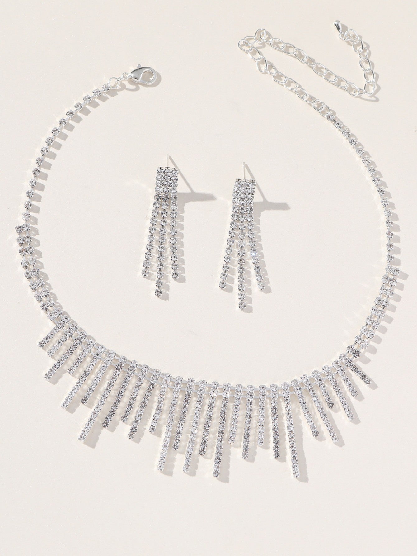Tassel Necklace Earrings Pendant Two Piece Set
