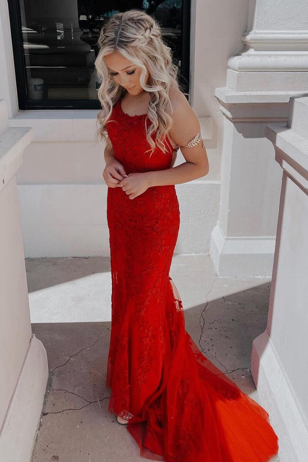Lucille |Mermaid Spaghetti Straps Lace Prom Dress