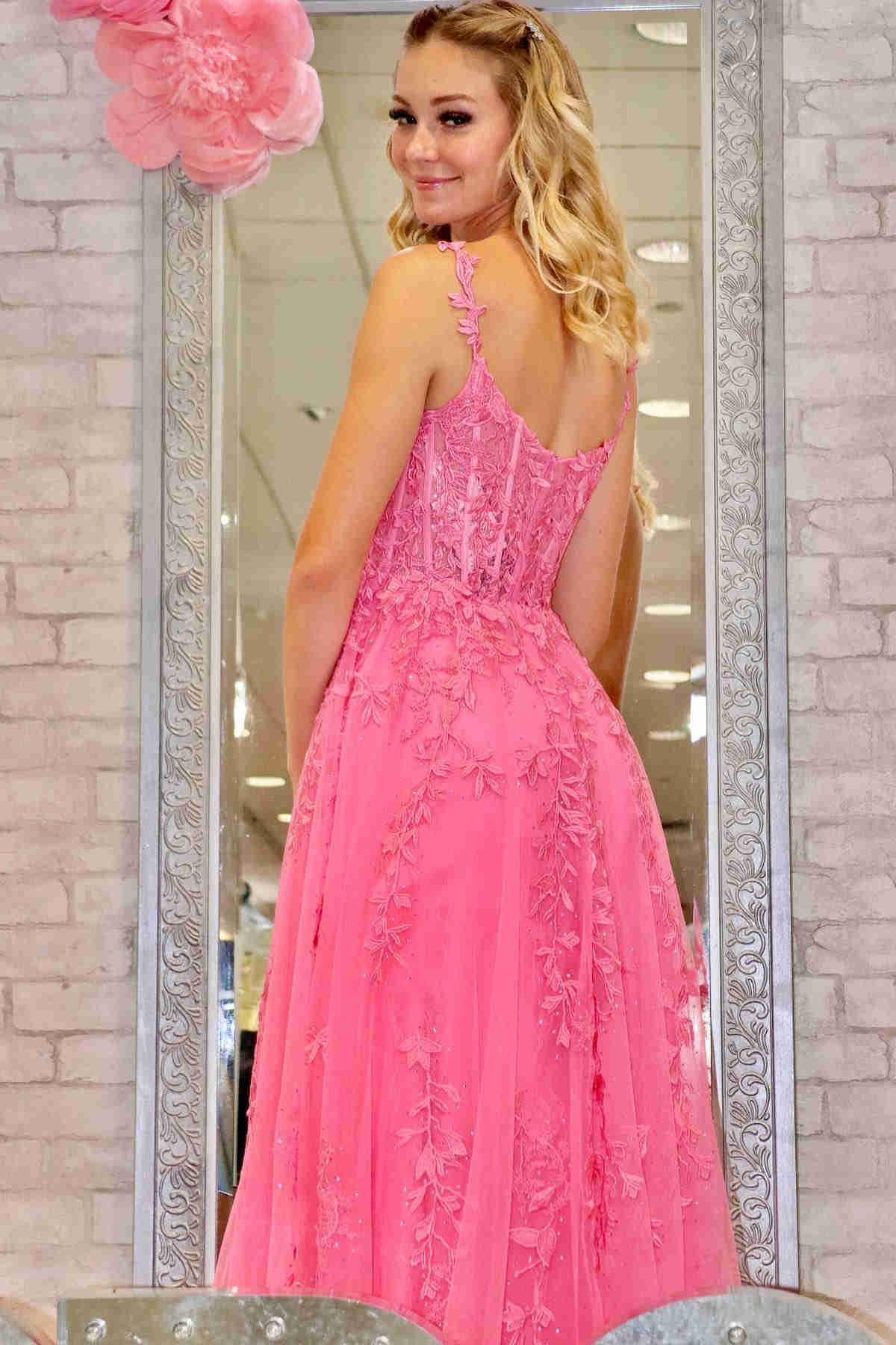 Mariana |A-line Sweetheart Lace Tulle Prom Dress with Slit
