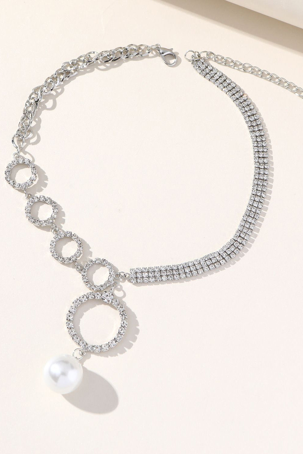 Silver Sparking Rhinestone Choker Necklace
