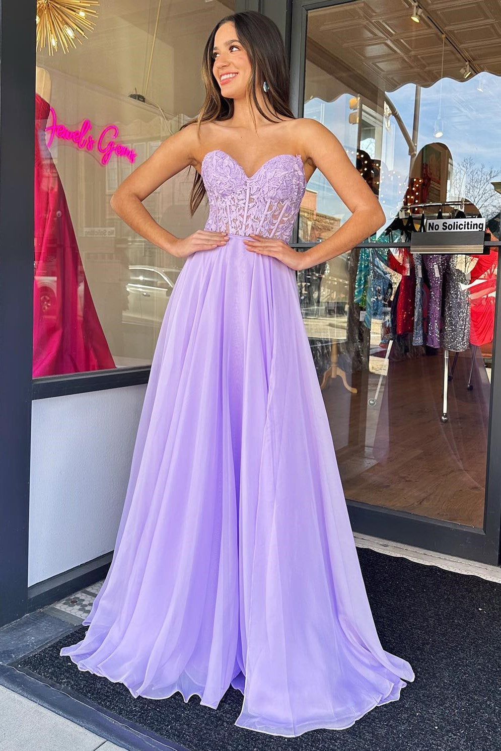 Jovani Dress 38290 | Lilac front cut out dress 38290