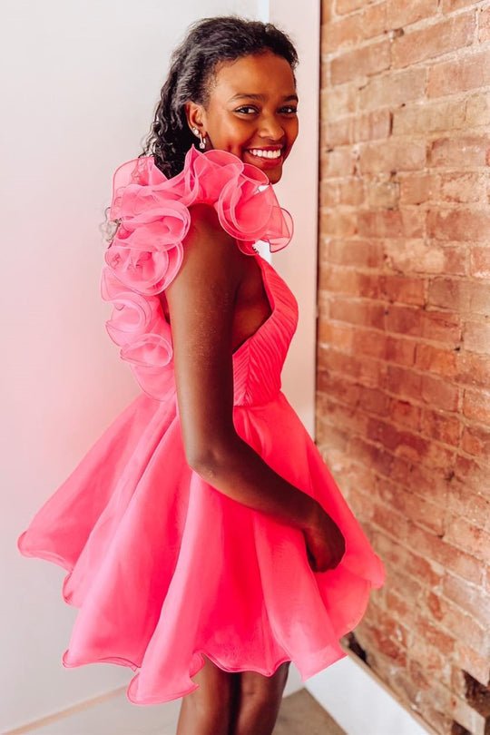 Nerissa |A Line Organza V Neck Homecoming Dress