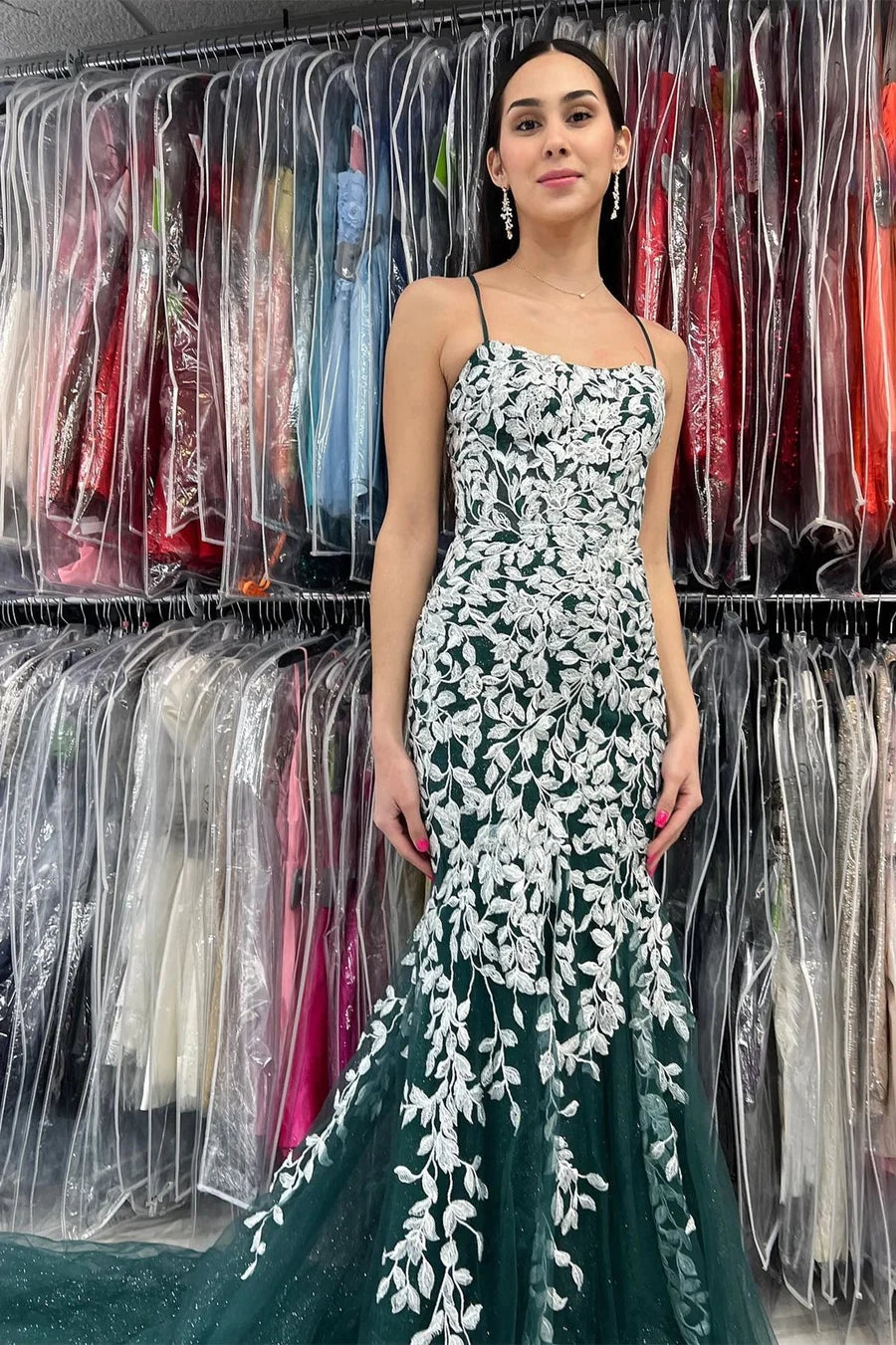 Lorelei |Mermaid Spaghetti Straps Lace Tulle Prom Dress