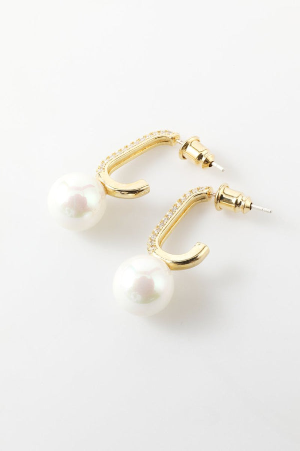 Pearl Beading Golden Earrings - KissProm