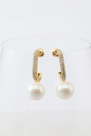 Pearl Beading Golden Earrings - KissProm