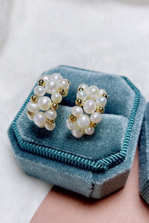 Vintage Pearl Hoop Earrings - KissProm