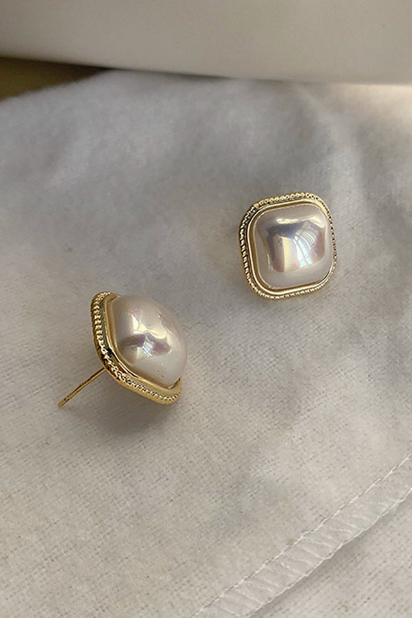 Vintage Square Pearl Earrings - KissProm