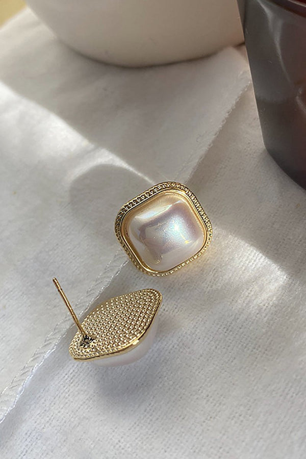 Vintage Square Pearl Earrings - KissProm