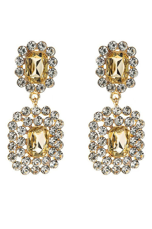 Golden Beaded Party Earrings - KissProm