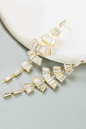 White Rhinestone Prom Earrings - KissProm