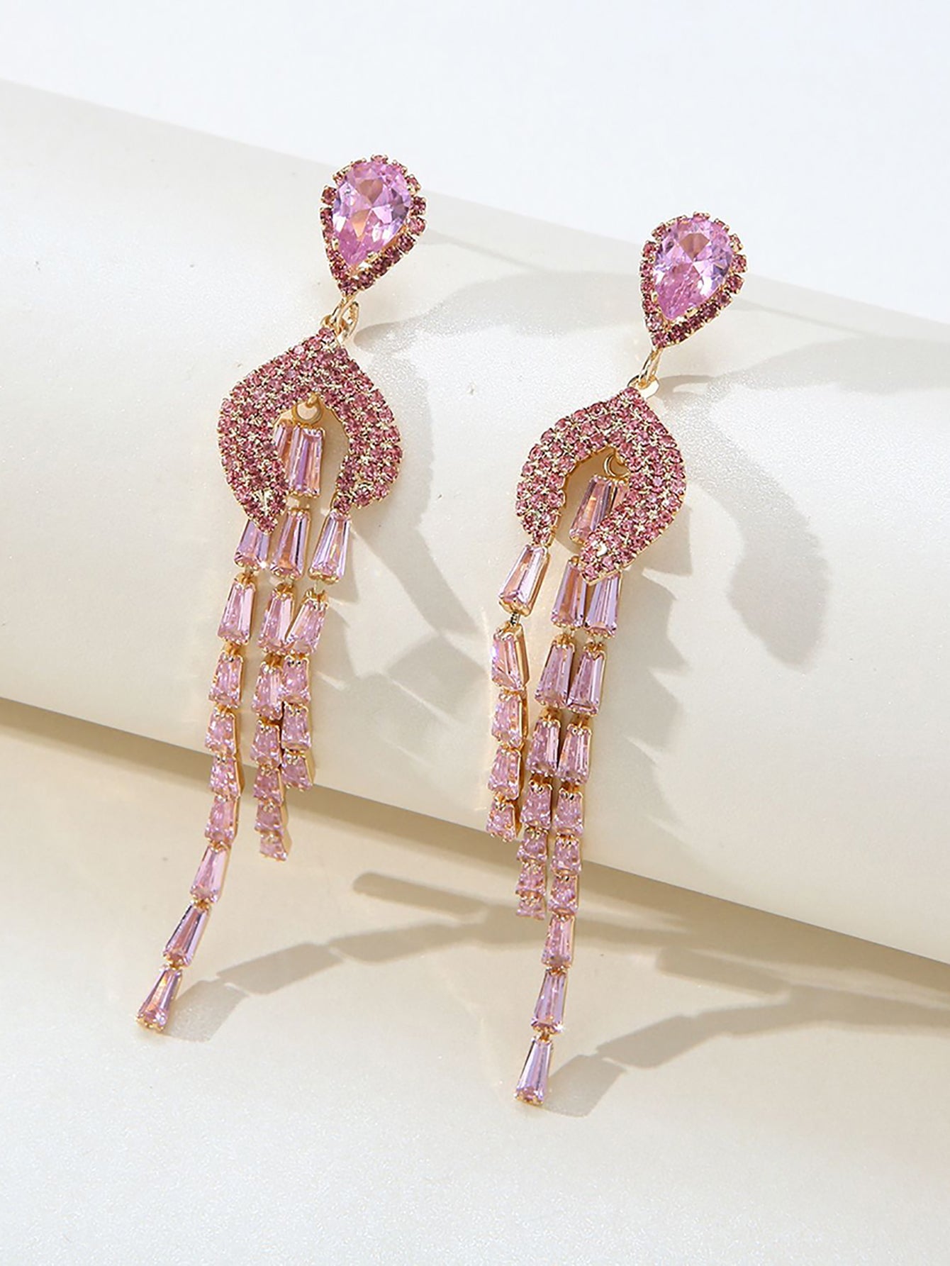 Pink Tassel Vintage Long Earrings